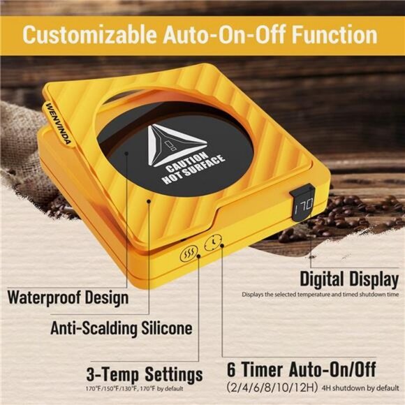 Cup Warmer & Coffee Warmer for Desk Auto Shut Off, Coffee Mug Warmer - Picture 3 of 6